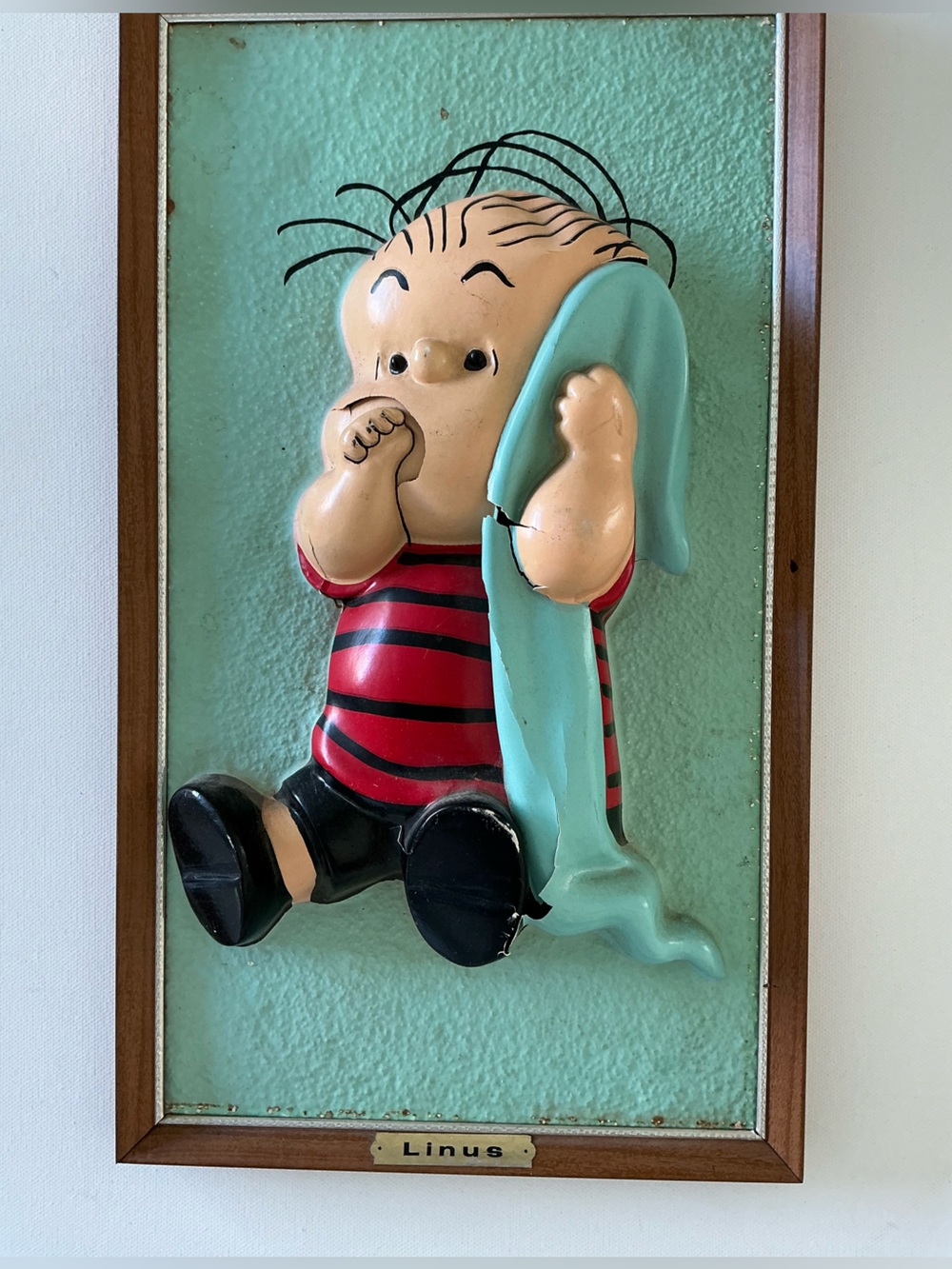Vintage 1965 Peanuts Lucy & Linus 3D Wall Plaques Set Mid Century Decor - Picture 3 of 15